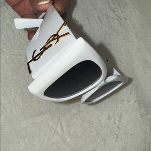 White Oversized Square Sunglasses - Women's Fashion Shades